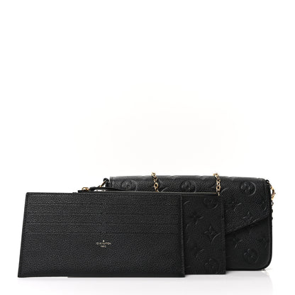 Louis Vuitton Empreinte Pochette Felicie Chain Wallet Black 3 of 12