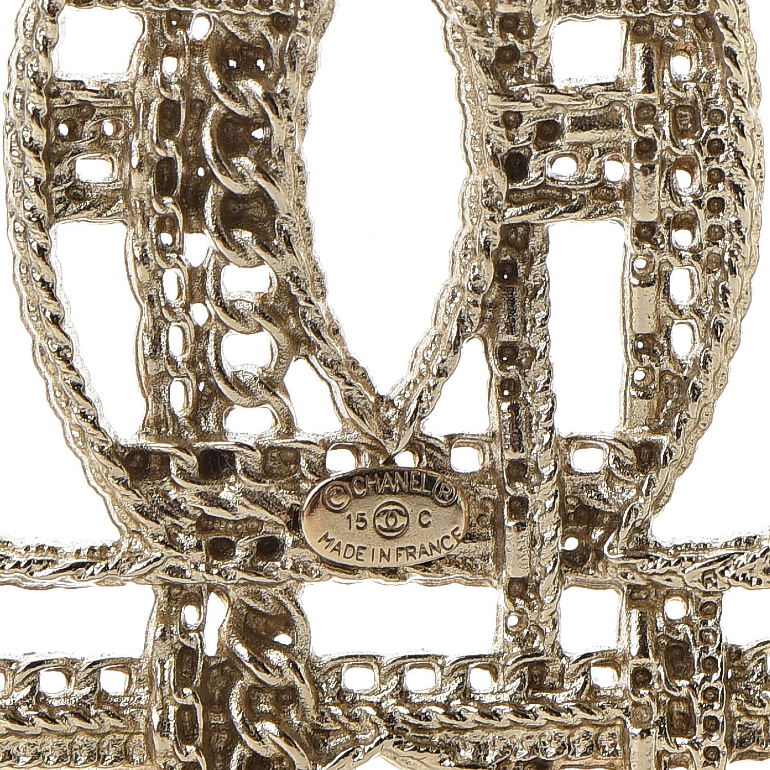 Chanel Chain CC Brooch Light Gold 4 of 5