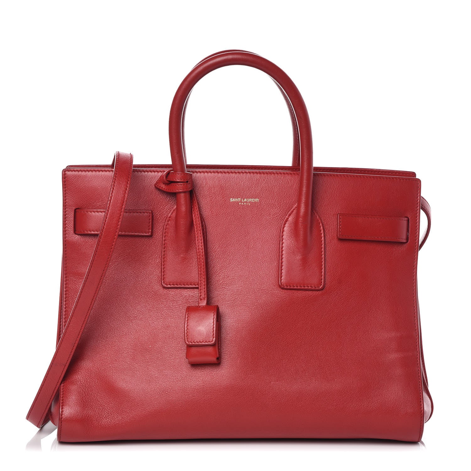 Saint Laurent Calfskin Small Sac De Jour Lipstick Red 1 of 14