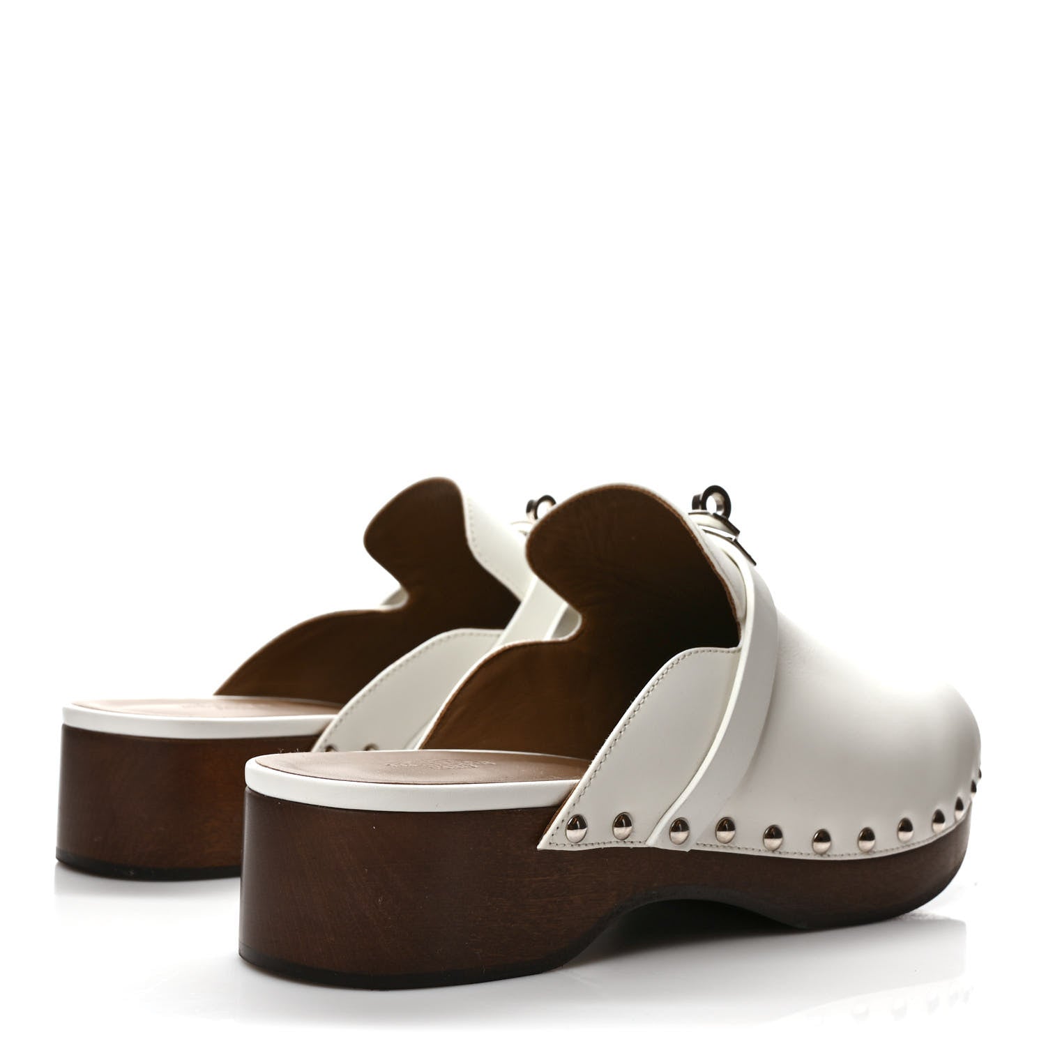 Hermes Calfskin Carlotta Mules 39 White 4 of 8