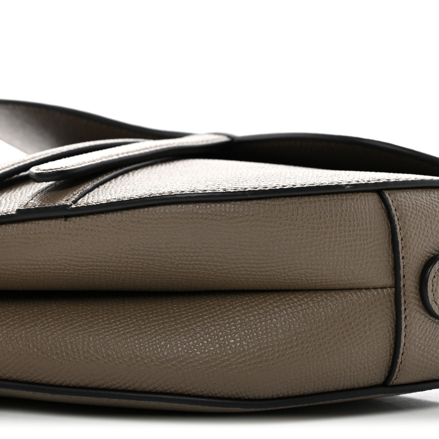 Grained Calfskin Saddle Bag With Strap Clay Green