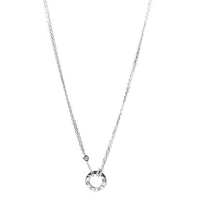 Cartier 18K White Gold 2 Diamond LOVE Necklace 1 of 8