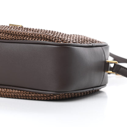 Saint Laurent Raffia Canvas Monogram Lou Camera Bag Dark Chocolate 10 of 10