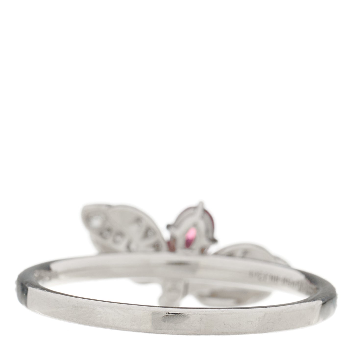 Platinum Diamond Rubellite Paper Flowers Firefly Ring 54 7