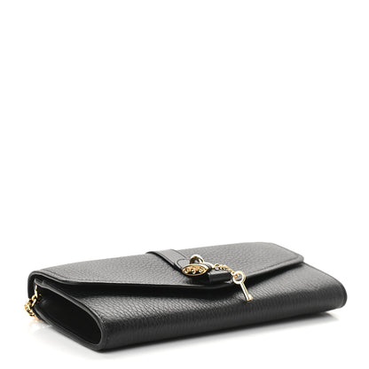 Chloe Shiny Grained Calfskin Aby Wallet on Chain Black 4 of 8