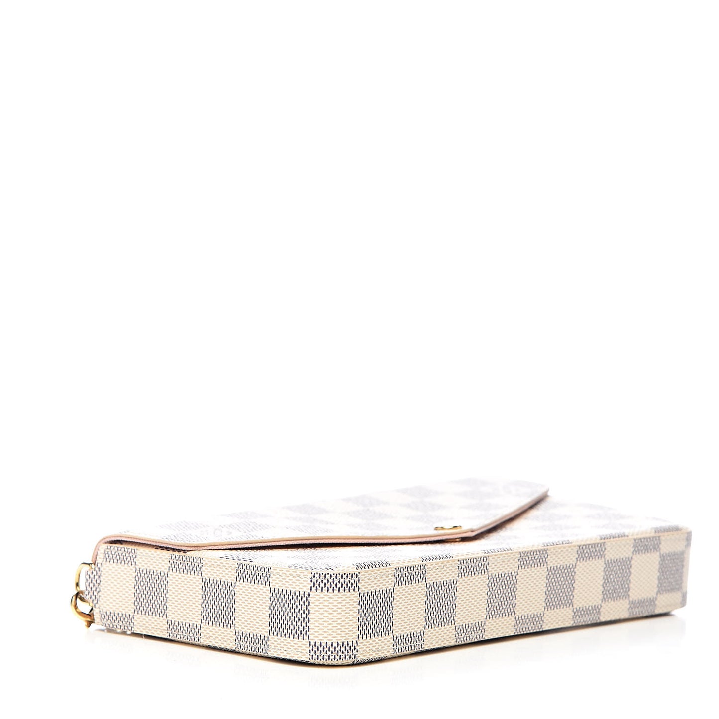 Damier Azur Pochette Felicie Chain Wallet Rose Ballerine