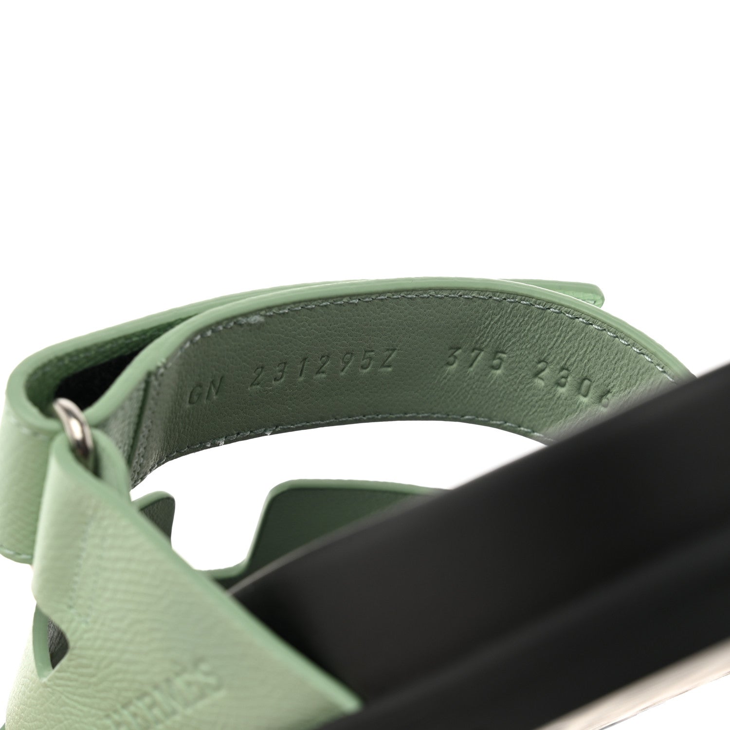 Hermes Epsom Womens Chypre Sandals 37.5 Vert Jade 7 of 9