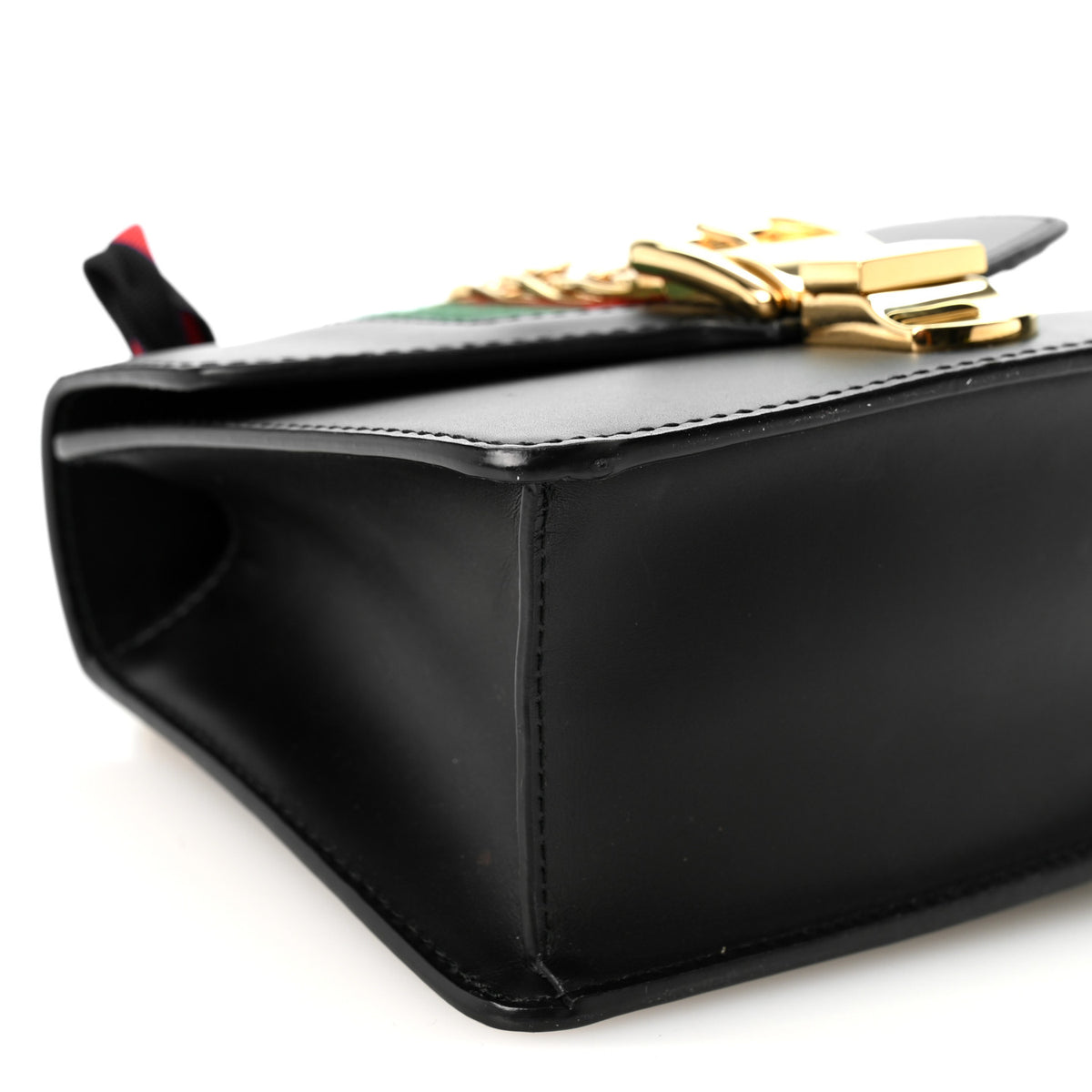 Calfskin Mini Sylvie Chain Shoulder Bag Black