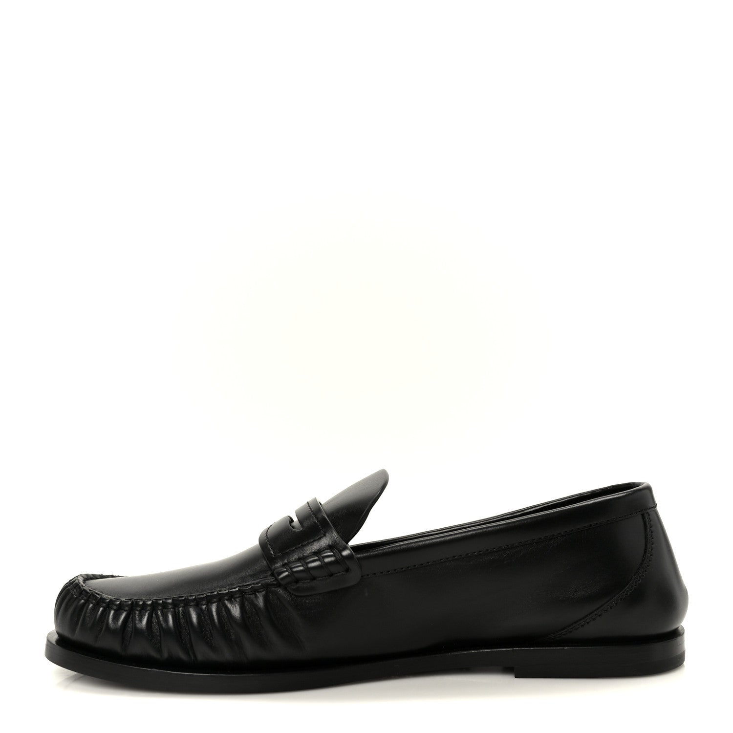 Saint Laurent Calfskin Penny Loafers 37.5 Black 1 of 10