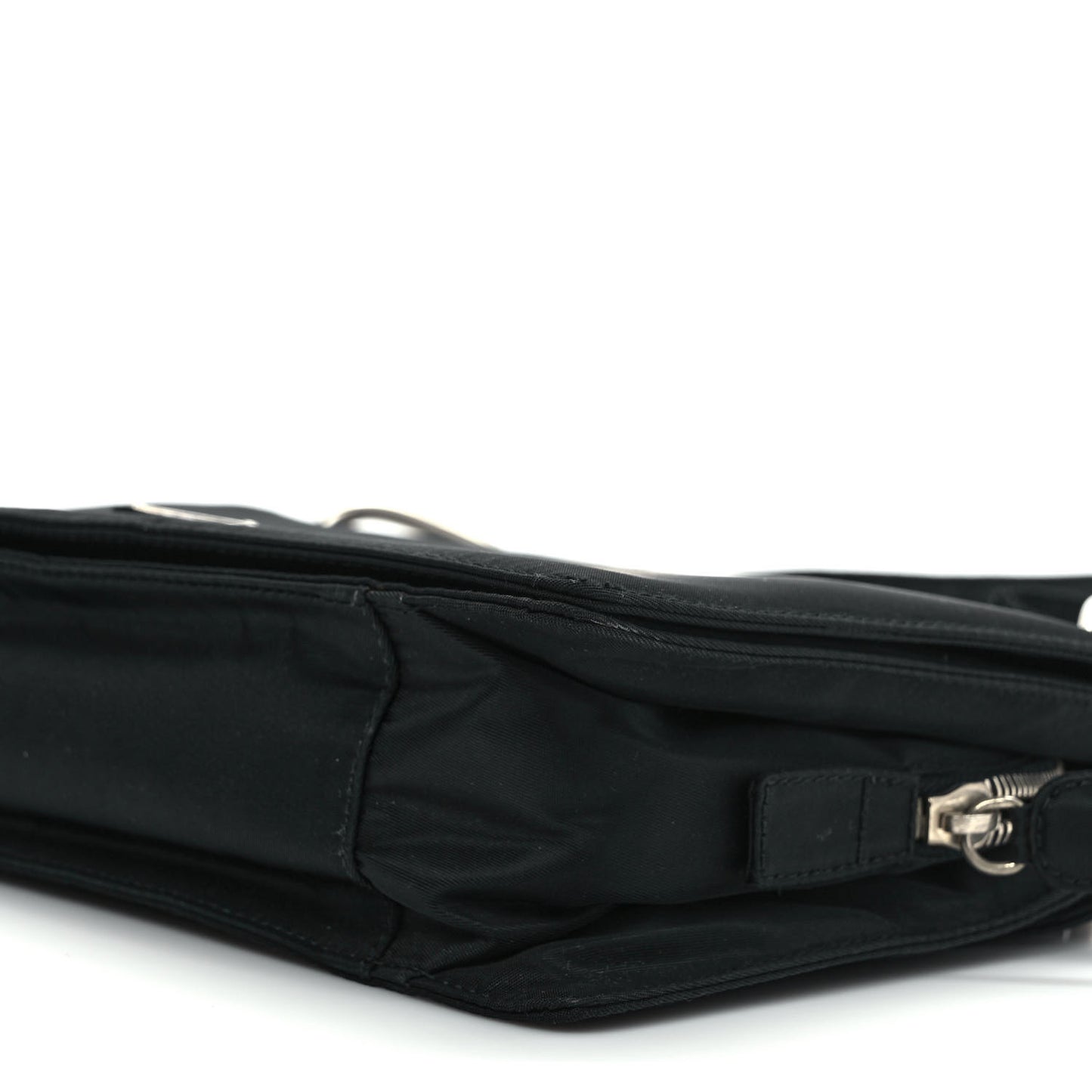 Tessuto Nylon Flap Shoulder Bag Black