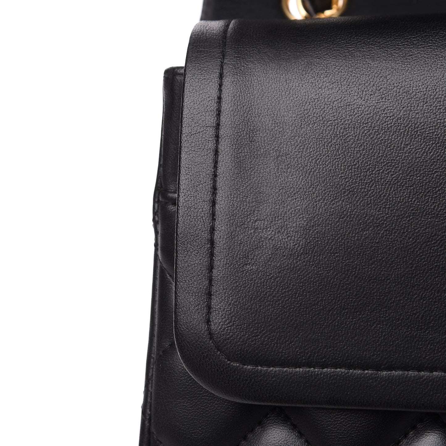 Lambskin Quilted Jumbo Double Flap Black