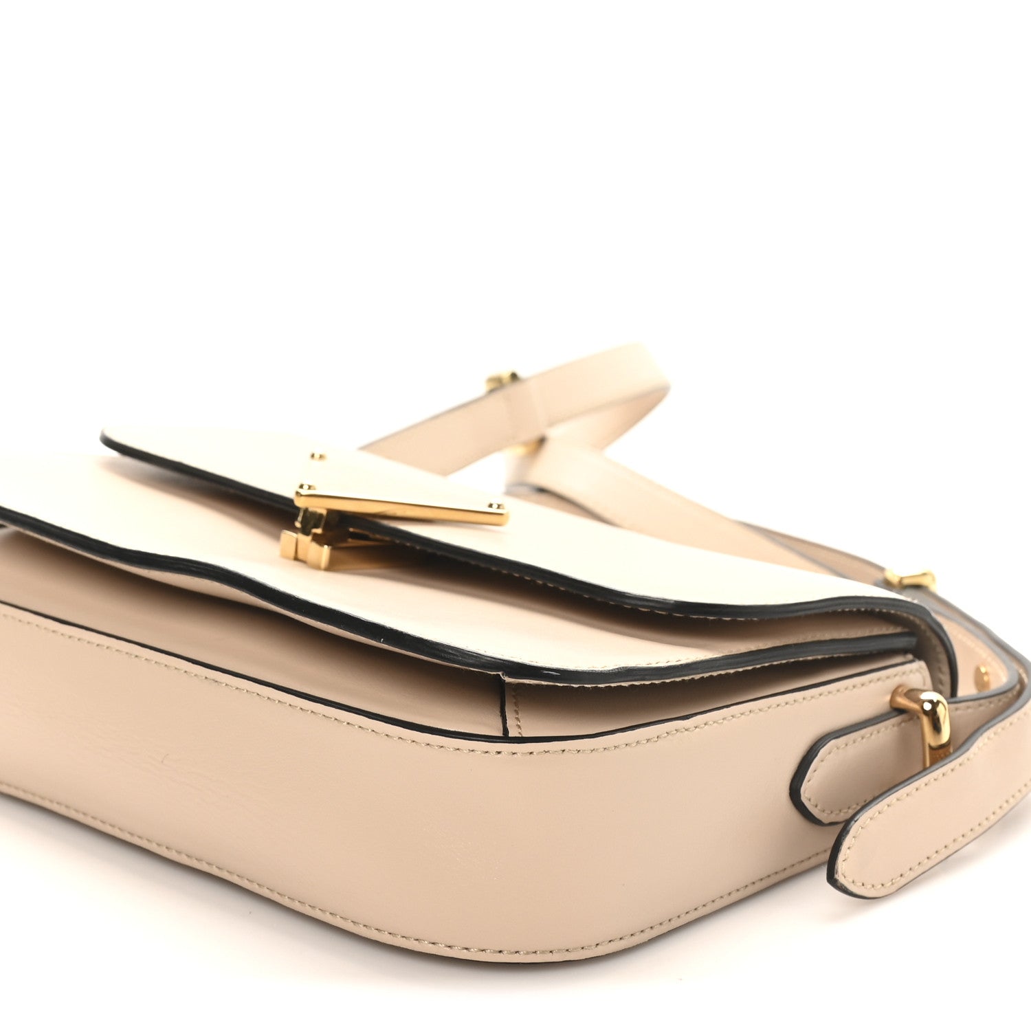 Prada Box Calfskin Triangle Embleme Flap Shoulder Bag Sabbia 9 of 9