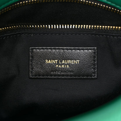 Saint Laurent Canvas Quilted Toy Loulou Puffer Monogram Chain Satchel Basil 6 of 10