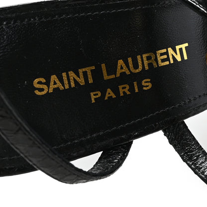Saint Laurent Ayers Snakeskin Embossed Giqua 115 Sandals 37 Black 8 of 9