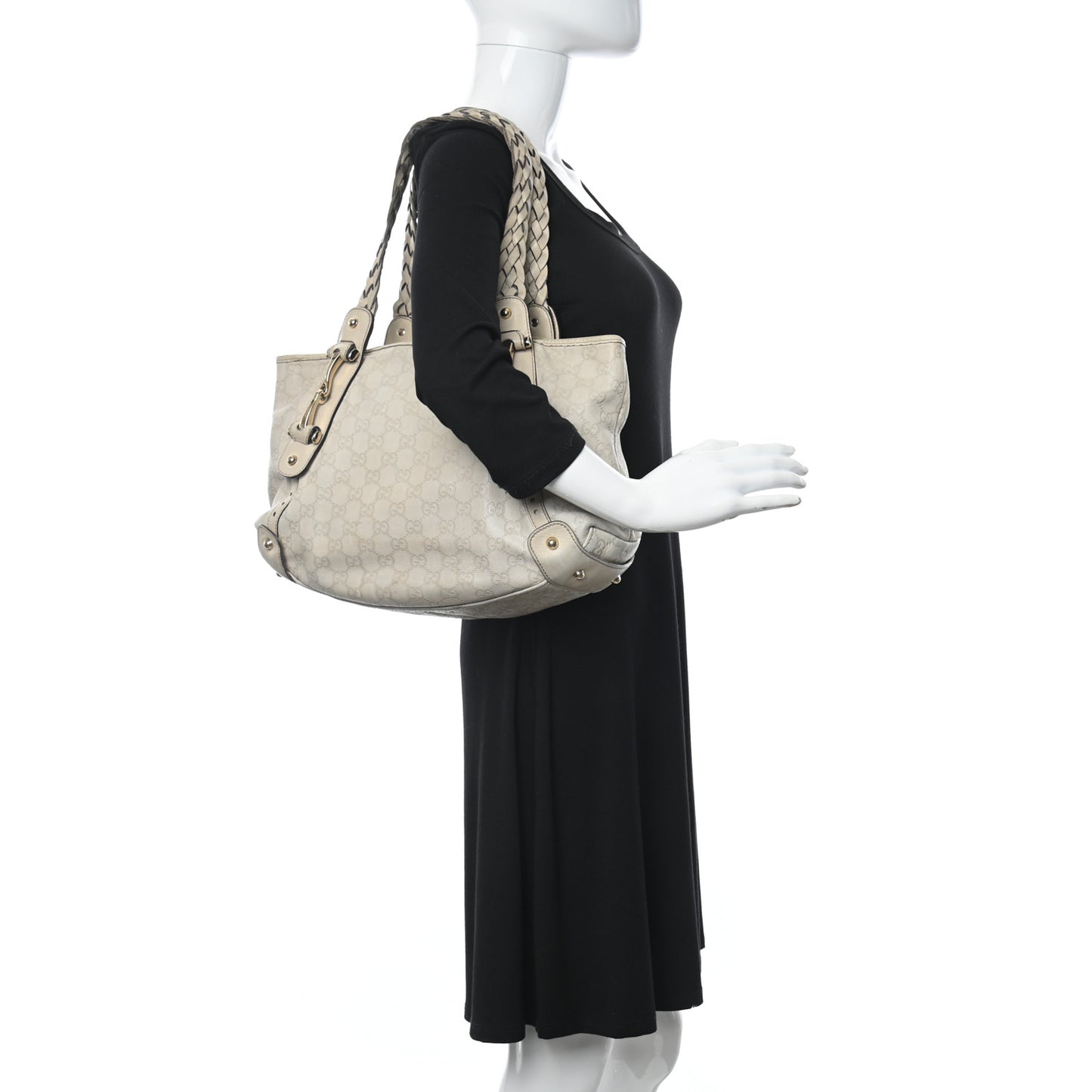 Guccissima Small Pelham Shoulder Bag Off White
