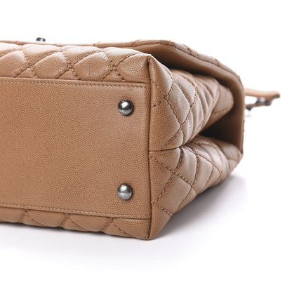 Chanel Caviar Quilted Small Coco Handle Flap Camel 10 of 11