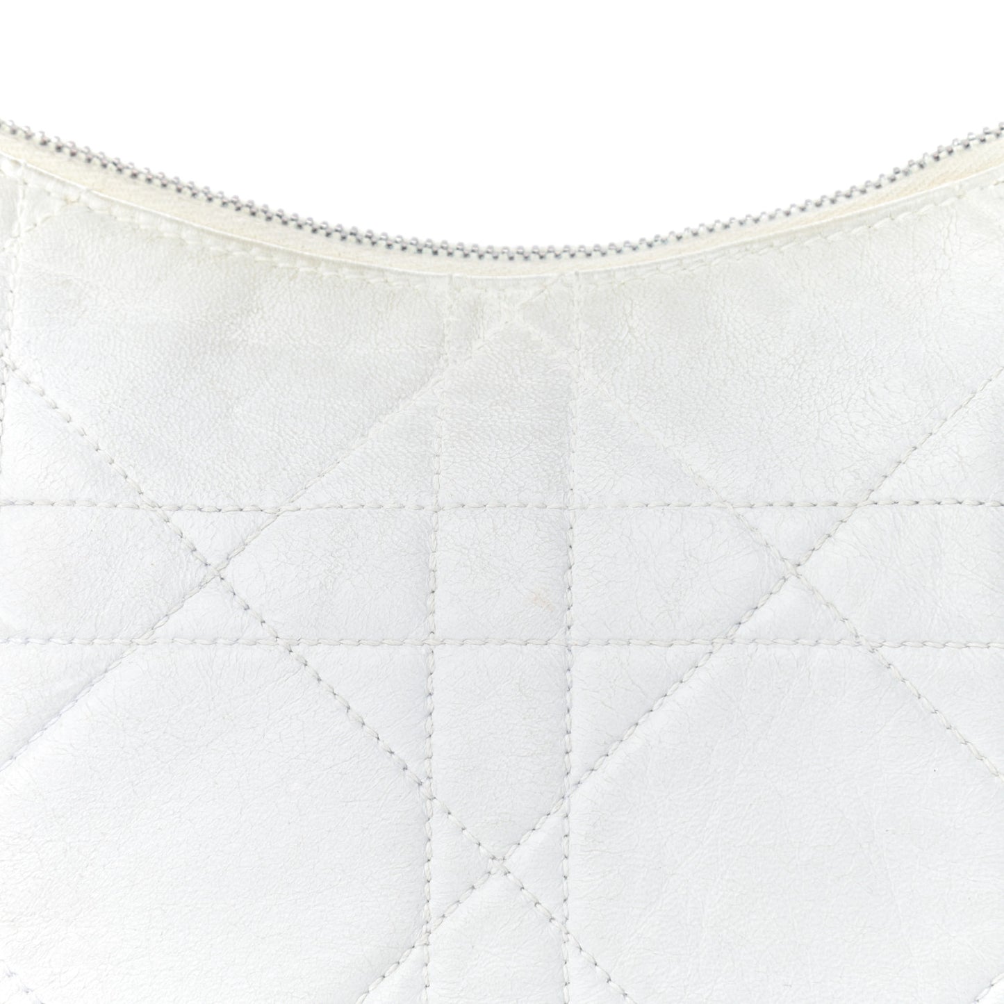 Lambskin Cannage Small Hobo White