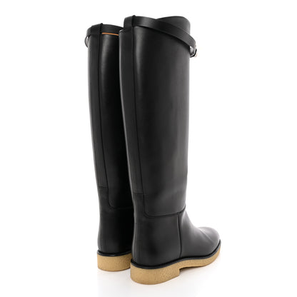 Hermes Calfskin Faustine Boots 37 Black 4 of 12