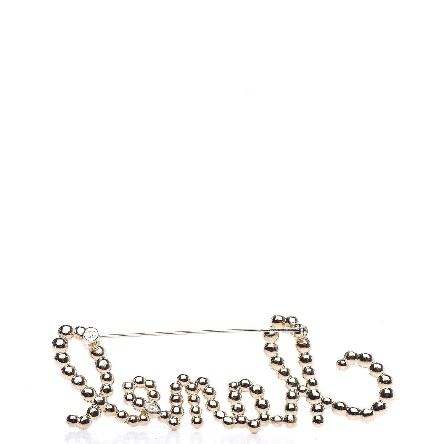 Chanel Metal Glass Swirling Pearls Brooch Pin Gold 2 of 4
