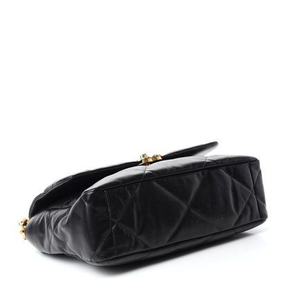 Chanel Shiny Goatskin Quilted Large Chanel 19 Flap Black 4 of 10