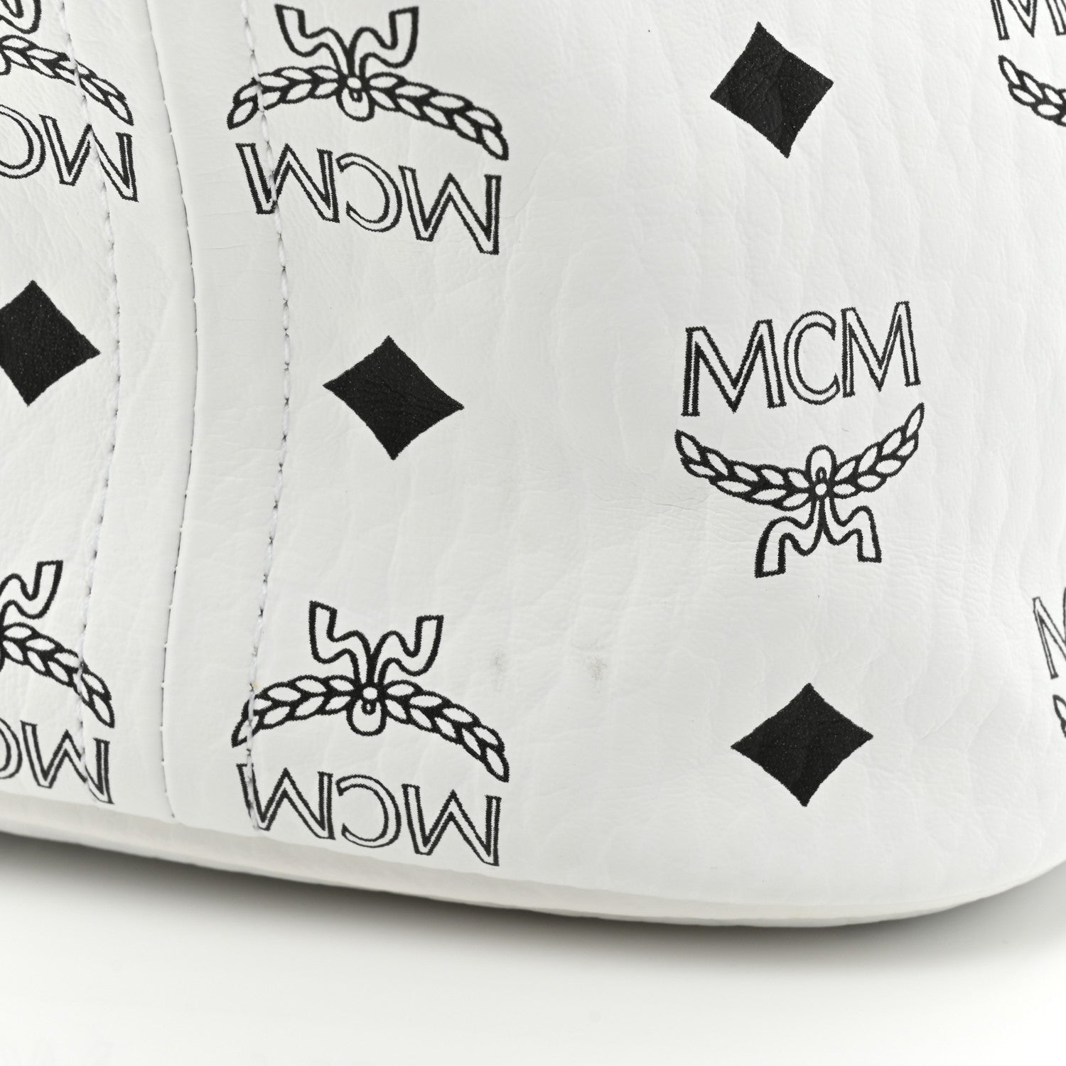 MCM Visetos Medium Liz Reversible Shopper Tote White 16 of 17