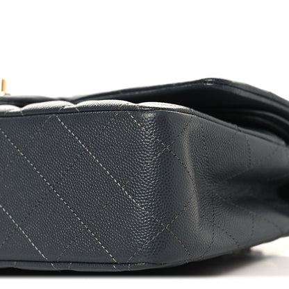 Chanel Caviar Quilted Medium Double Flap Dark Grey 10 of 10