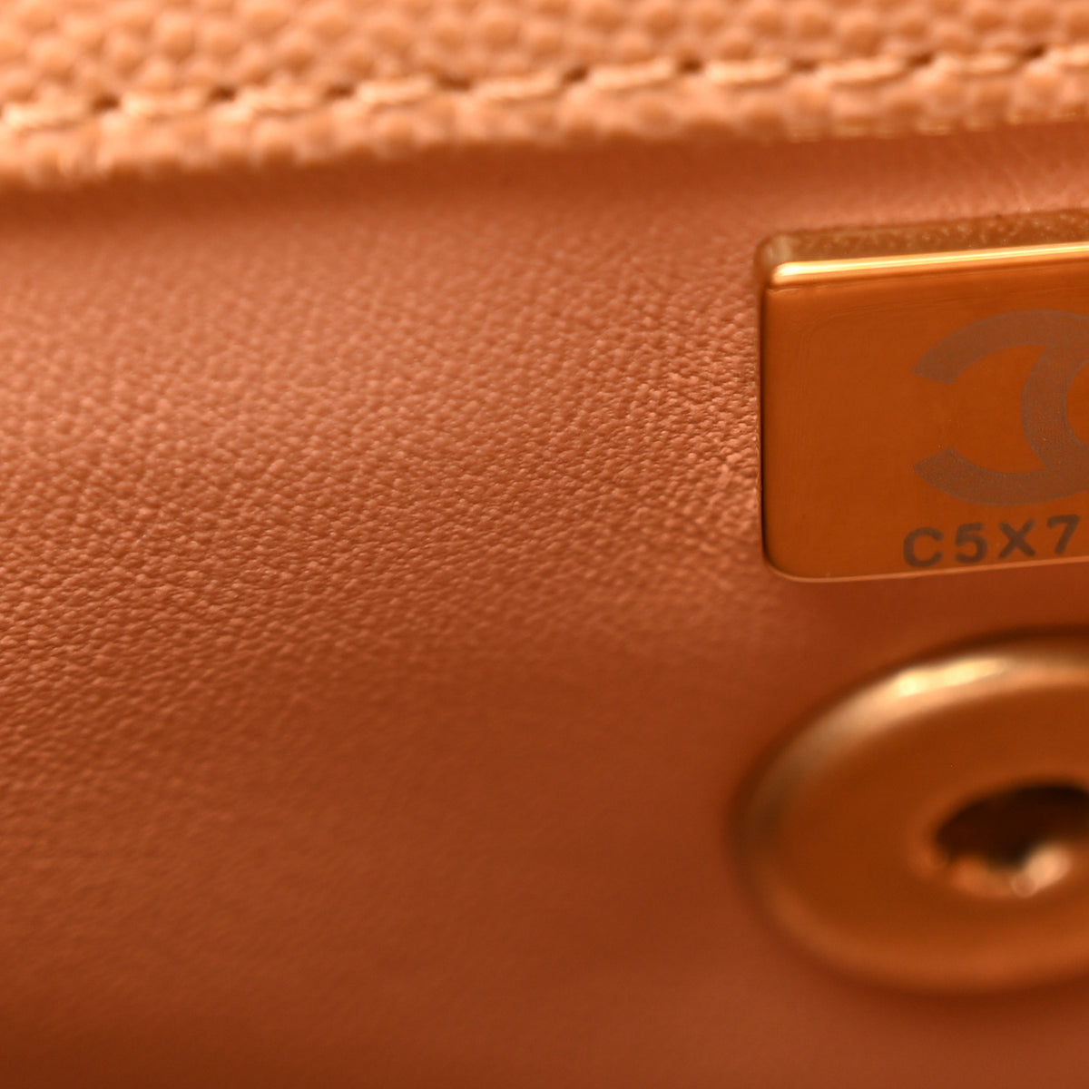 Caviar Quilted Mini Coco Chain Handle Flap Dark Beige