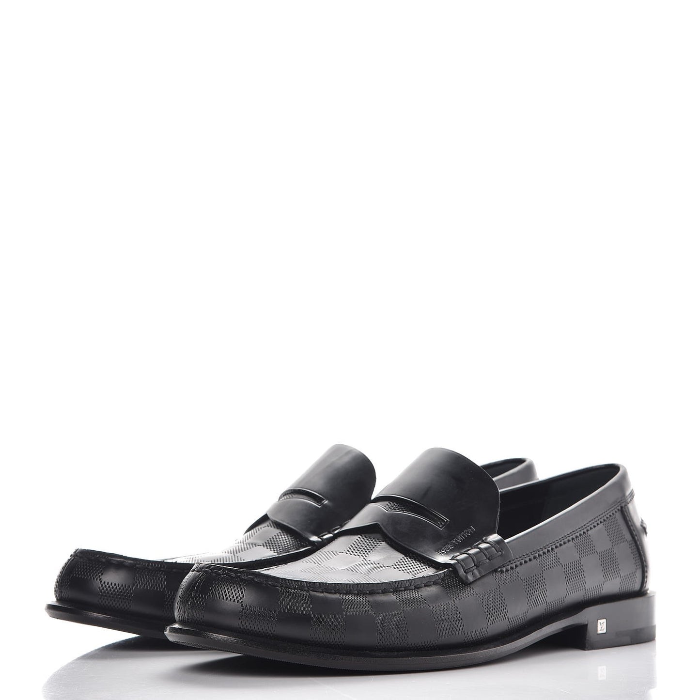 Mens Damier Infini Santiago Loafers 8 Black