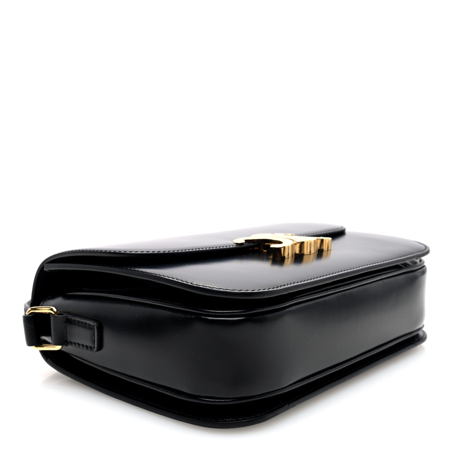 Celine Shiny Calfskin Medium Triomphe Black 4 of 9