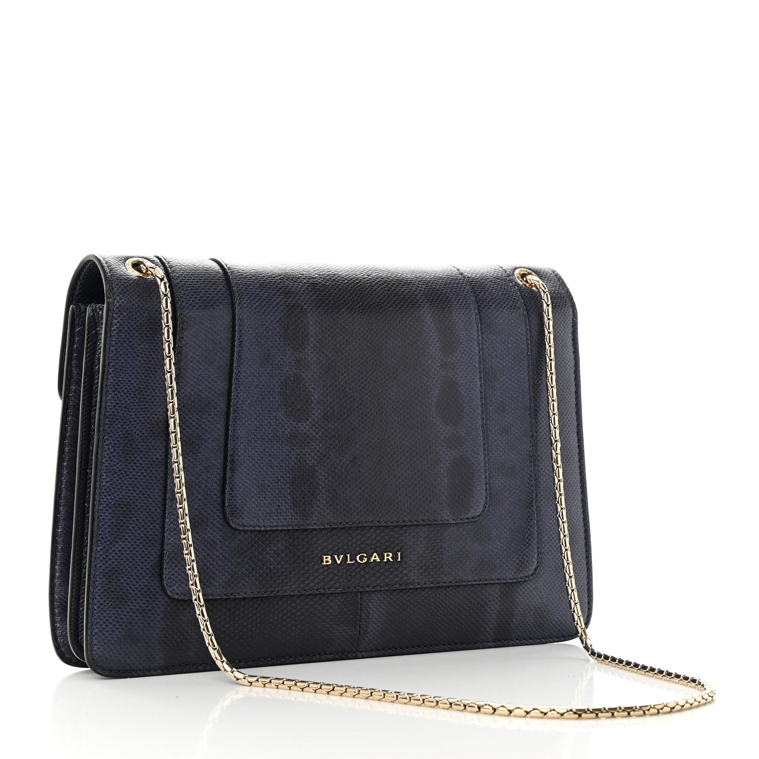 Bulgari Karung Serpenti Forever Crossbody Navy Blue 3 of 9