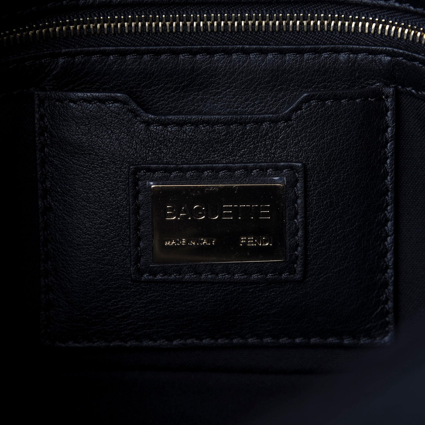 Vitello Dolce Studded Baguette Black Gold