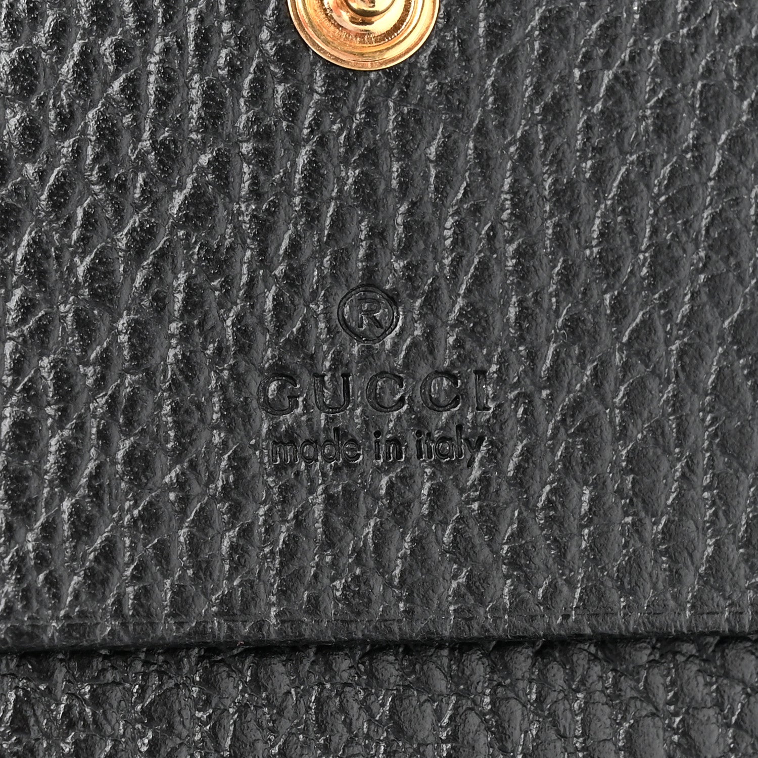Gucci Pebbled Calfskin GG Marmont Card Case Black 7 of 9
