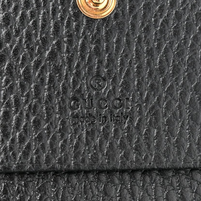 Gucci Pebbled Calfskin GG Marmont Card Case Black 7 of 9
