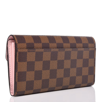 Louis Vuitton Damier Ebene Sarah Wallet NM Rose Ballerine 3 of 6