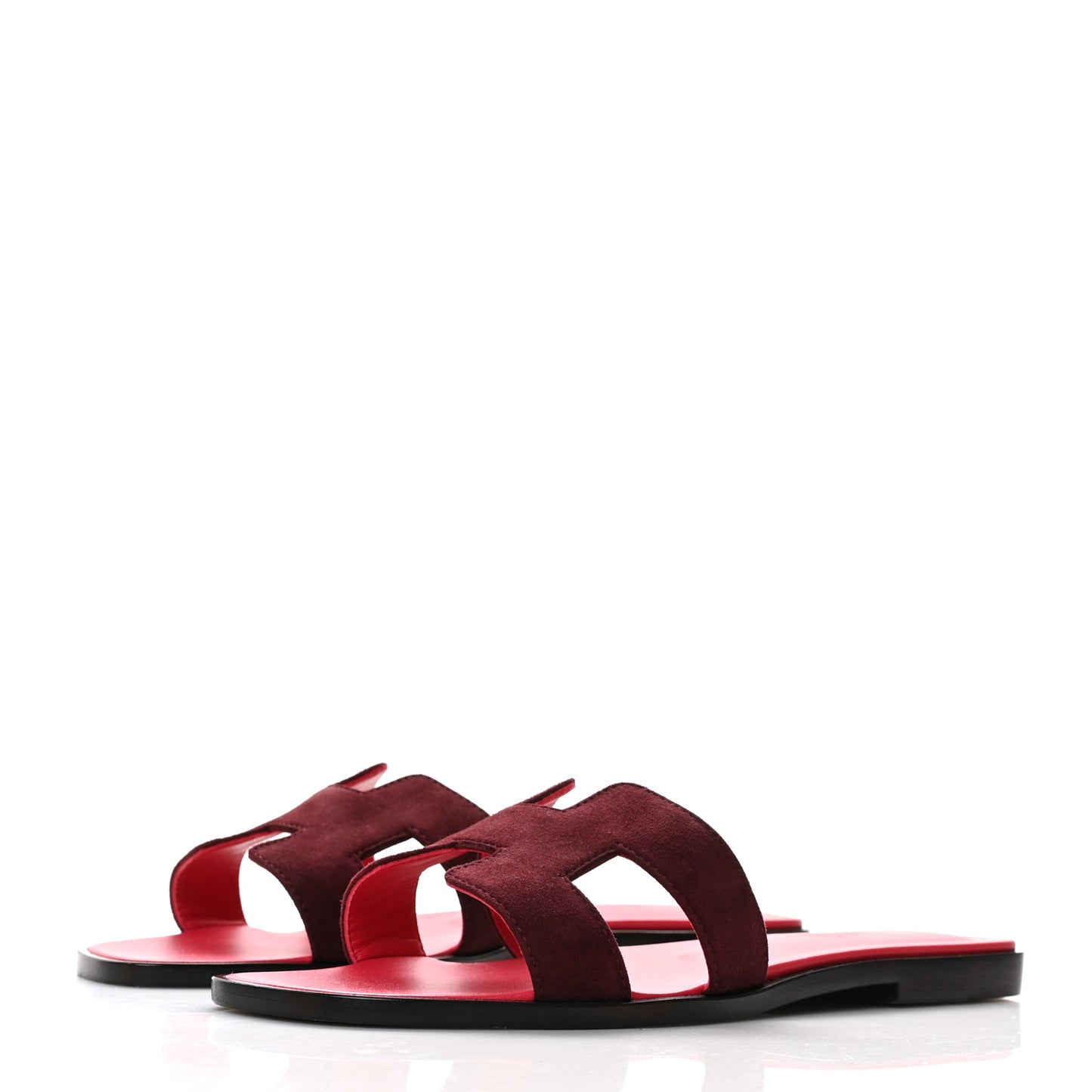 Suede Goatskin Oran Sandals 37 Rose Rouge Marsala