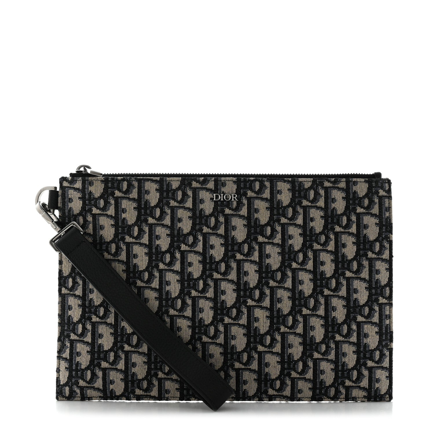 Christian Dior Oblique Pouch Wristlet Blue 1 of 8