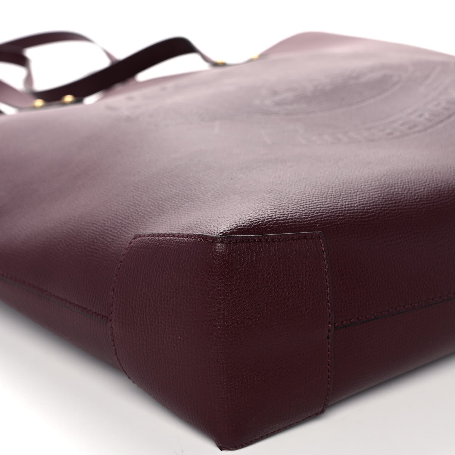 Burberry Calfskin Crest Embossed Large Tote Burgundy 5 of 13