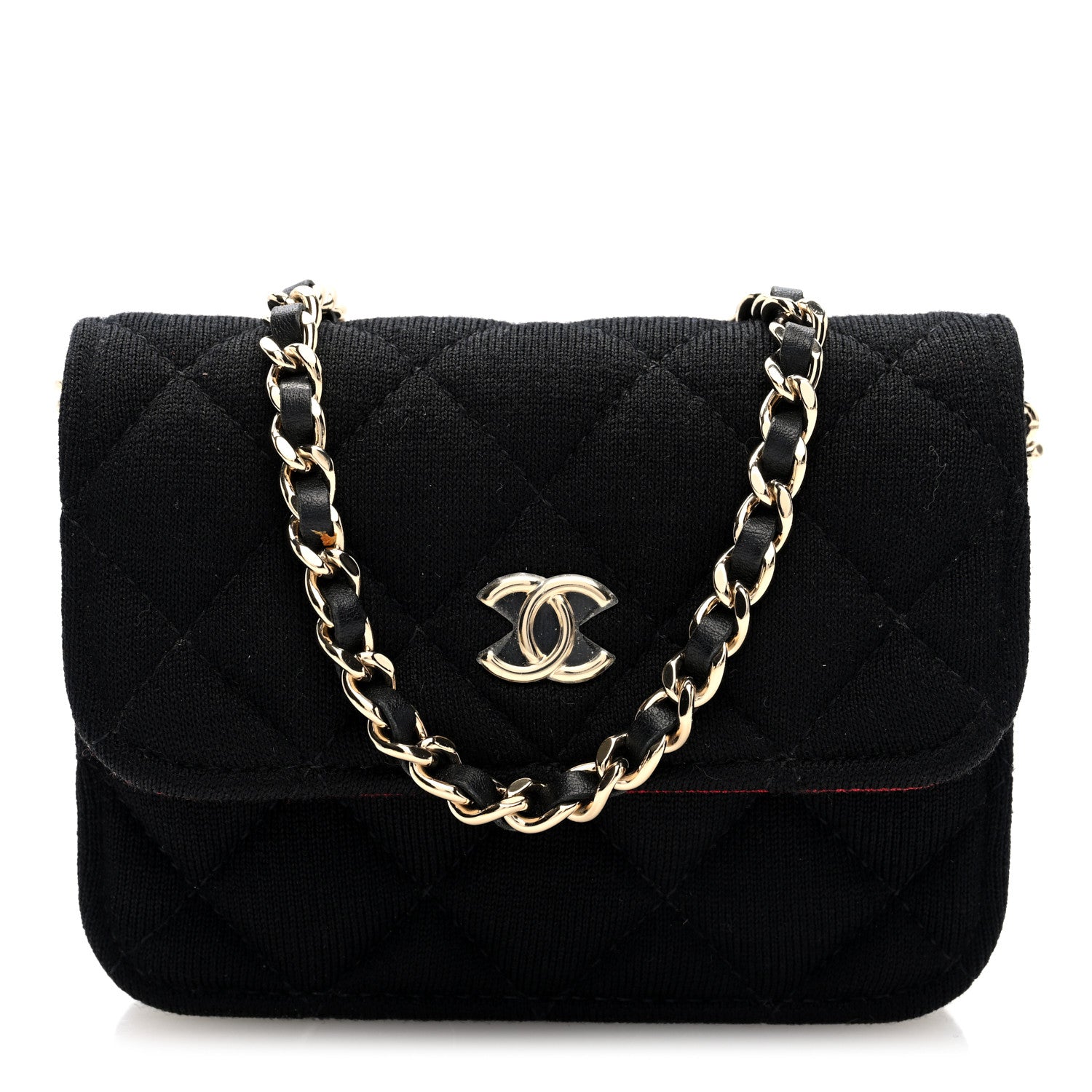 Chanel Jersey Quilted Micro Mini Flap Black 1 of 11