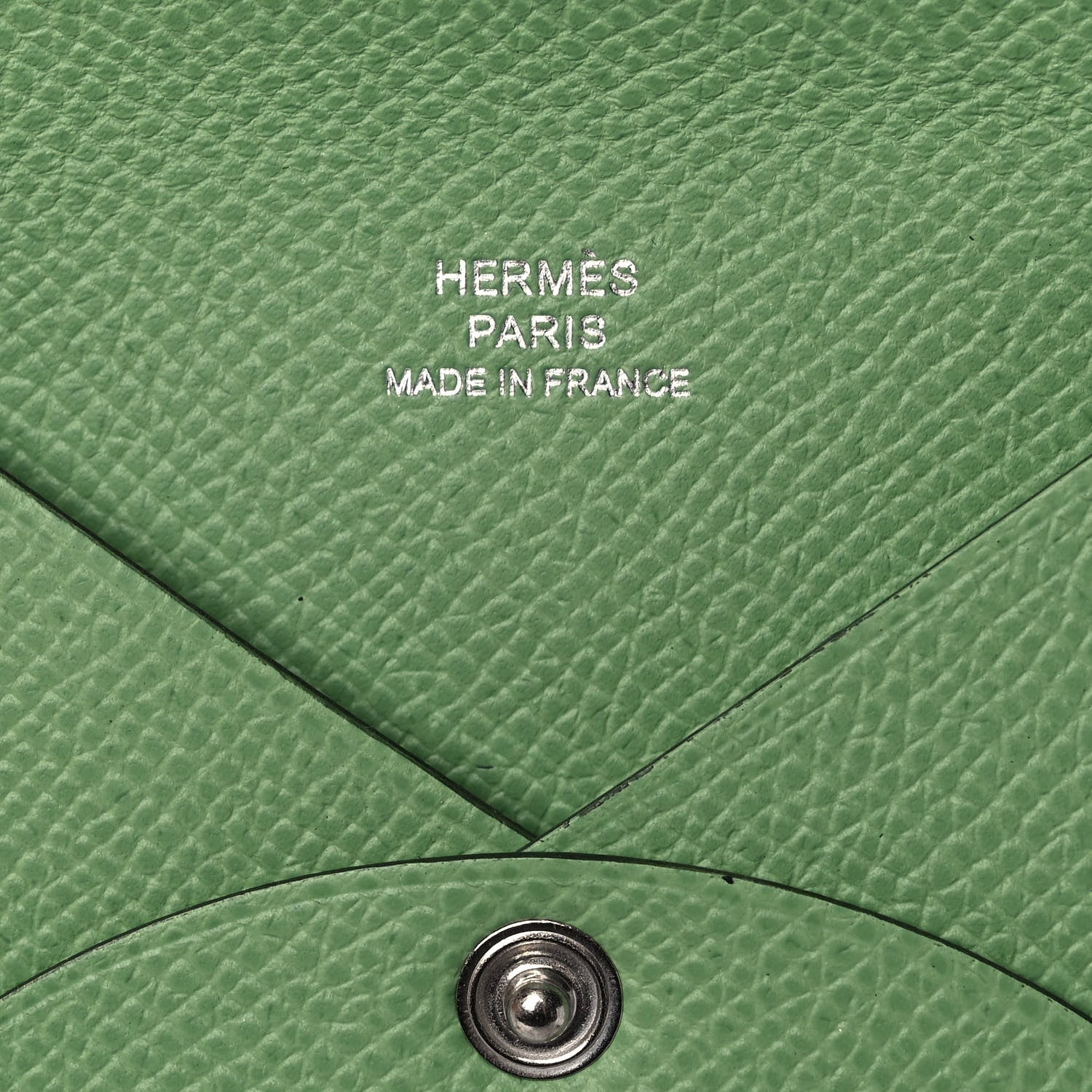 Hermes Epsom Calvi Card Case Vert Criquet 7 of 11
