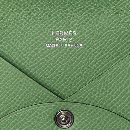 Hermes Epsom Calvi Card Case Vert Criquet 7 of 11