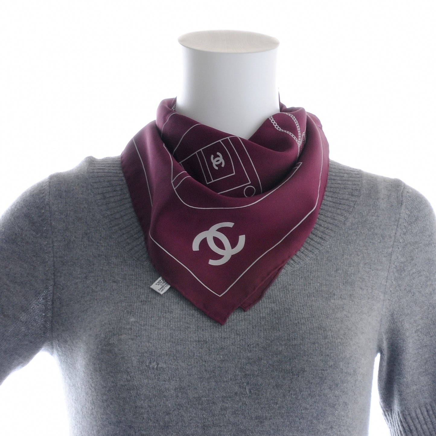 Silk Icons Square Scarf Bordeaux