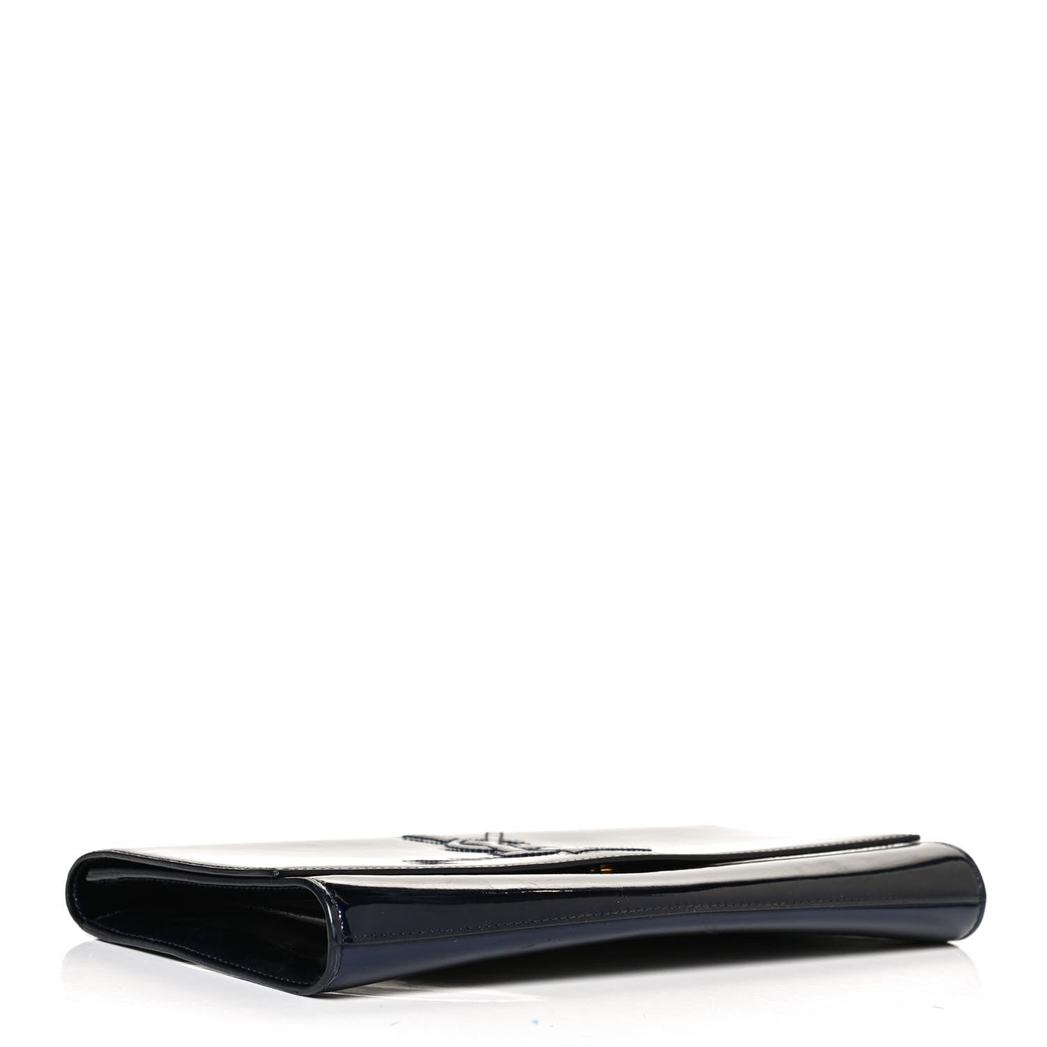 Saint Laurent Patent Monogram Large Belle De Jour Clutch Navy Blue 4 of 9