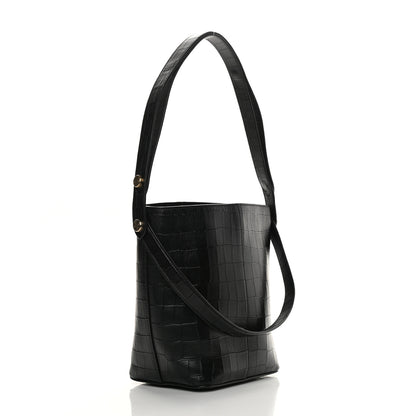 Mulberry Calfskin Crocodile Embossed Small Kite Bucket Bag Black 3 of 11