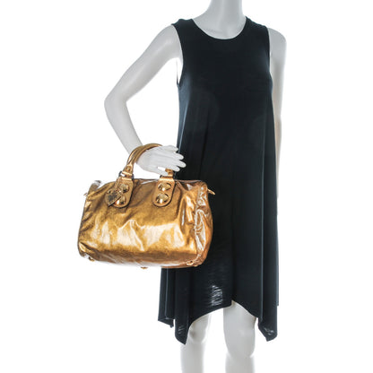 Gucci Patent Medium Babouska Boston Gold 2 of 8