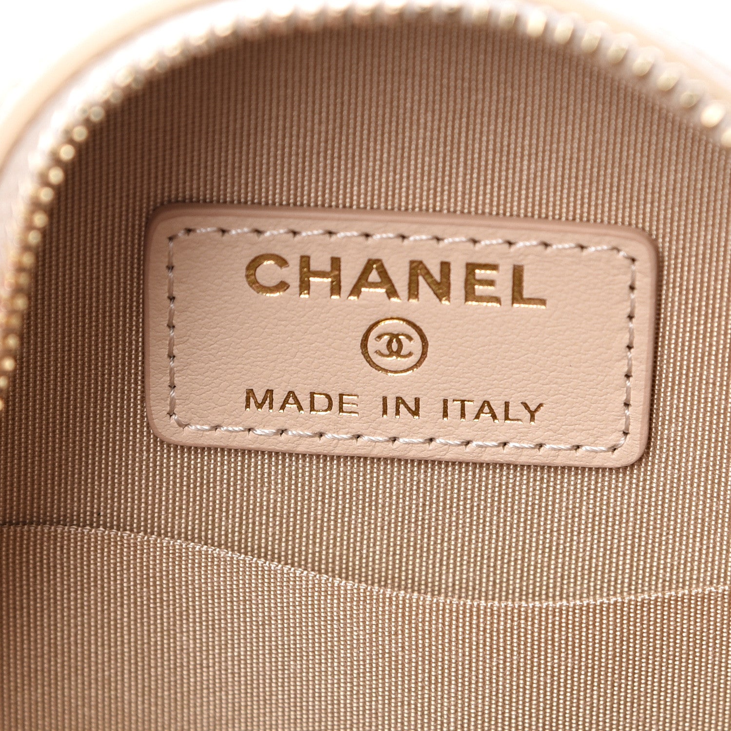 Chanel Lambskin Quilted 19 Round Clutch With Chain Beige 5 of 9