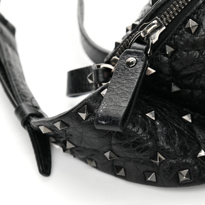 Valentino Garavani Craquele Nappa Rockstud Spike Belt Bag 80 Black 10 of 10