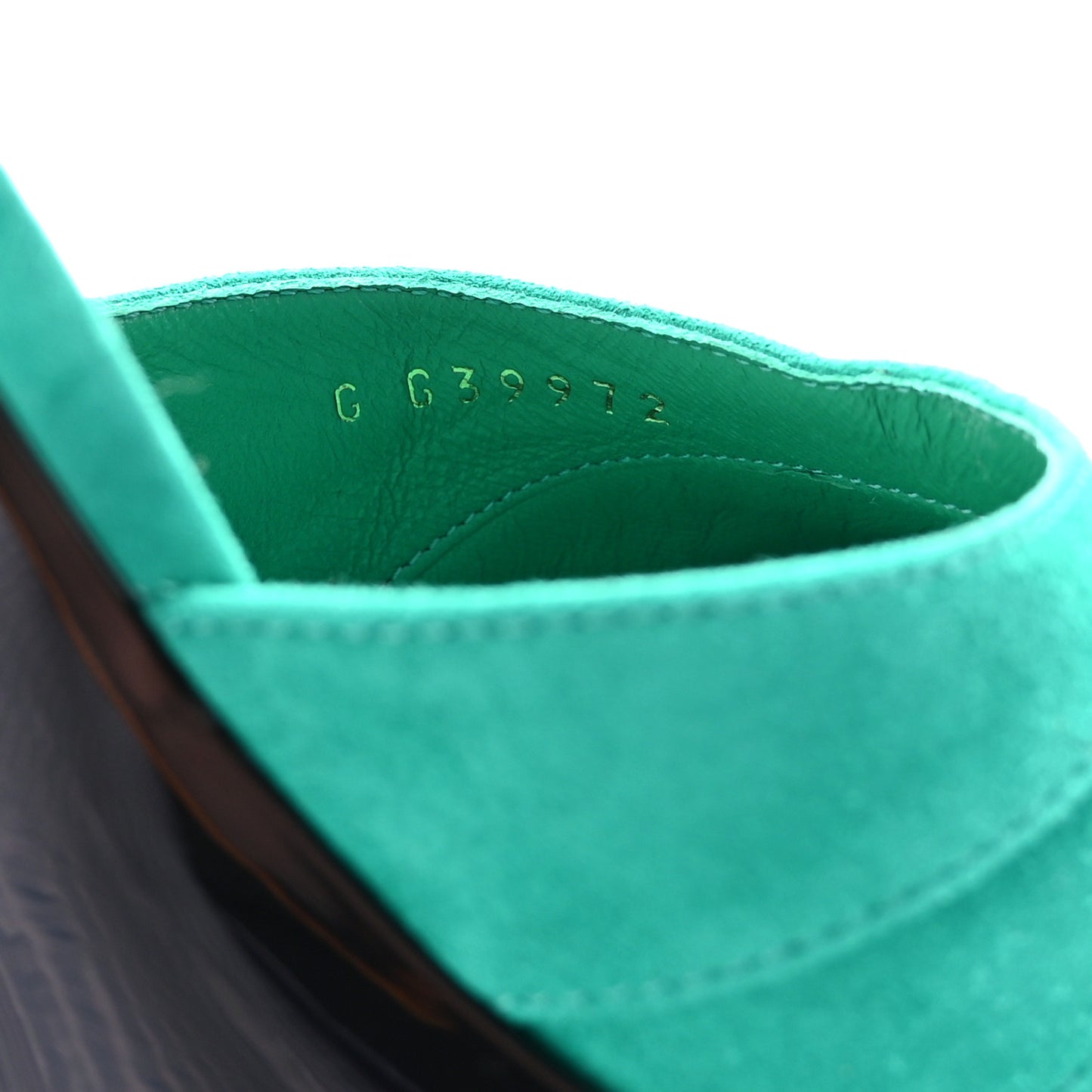 Suede Kidskin Patent Calfskin CC Platform Pumps 37.5 Green Black