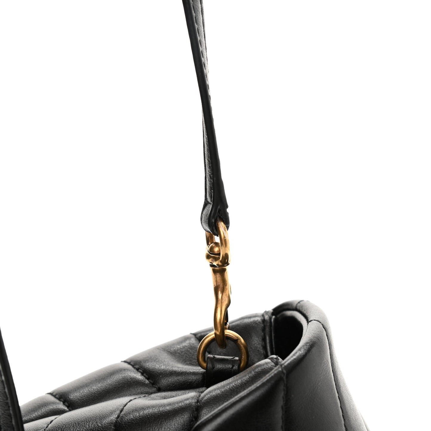 Calfskin Y Quilted Monogram Toy Loulou Crossbody Bag Black