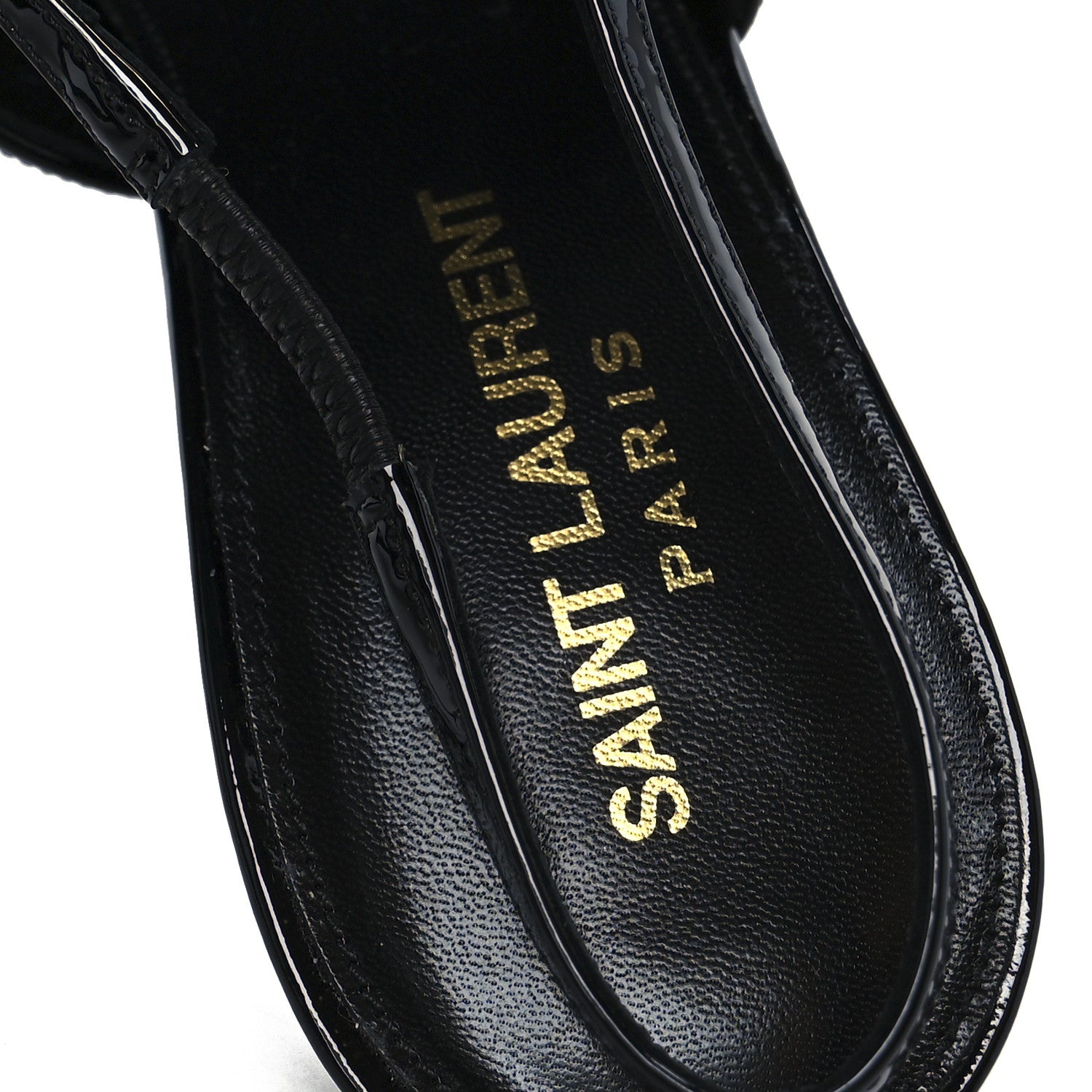 Saint Laurent Patent Madame 115mm Slingback Pumps 38.5 Black 7 of 10