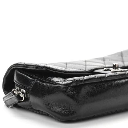 Chanel Glazed Calfskin Quilted Medium Duo Color Flap Black 9 of 10